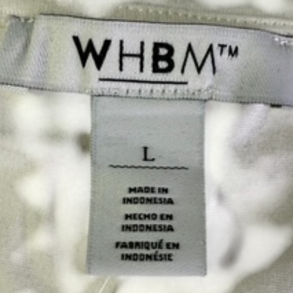 NWT WHBM Cream Color Sleeveless V-Neck Button Front Tie Bottom Top Size L - Picture 6 of 8